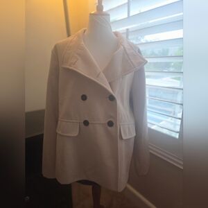 Old Navy Women's Beige Double-Breasted Pea Coat
